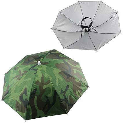 Ogrmar 2PCS Umbrella Hat Headwear for Outdoor Fishing Gardening Beach (Camouflage)