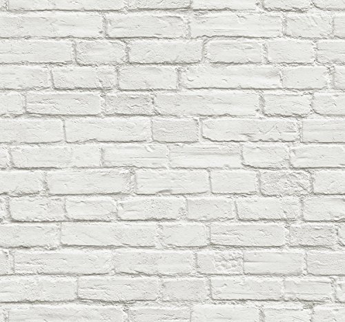 Vintage Charm Brick Wallpaper (White)