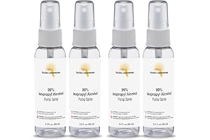 FLORIDA LABORATORIES Isopropyl Alcohol 99% Travel Size Spray Bottles - 4 Pack (Portable 2.3oz Size) - Manufactured in The USA