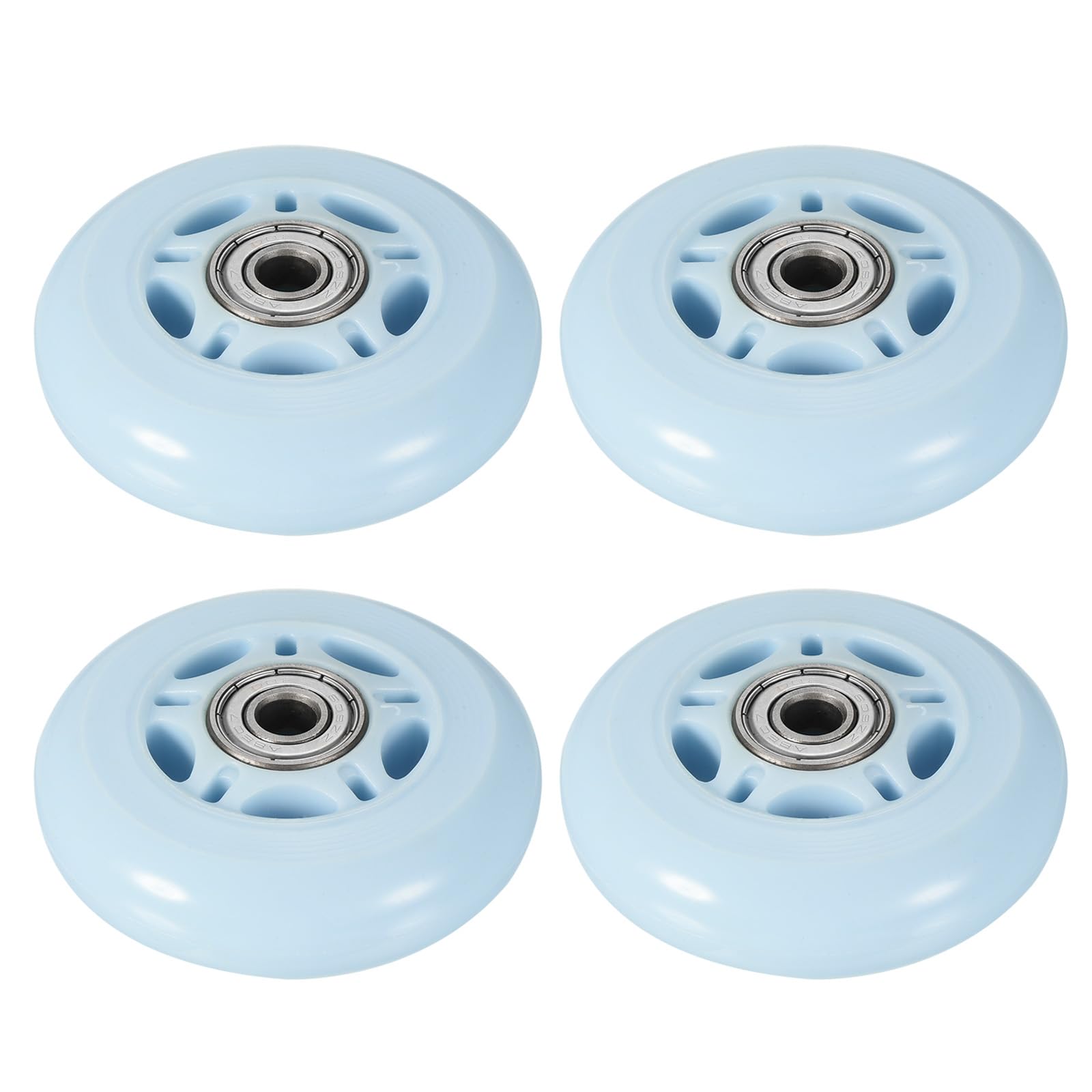M METERXITY 4 Pack PU Skate Wheels - Inline Skate PU Wheels with Bearing, Apply to Roller Skating/Outdoor Sports (24 x 70mm, Blue)