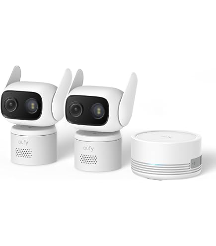 eufy by Anker Wired Cam C31 White(2-Pack), 360° Pan&Tilt