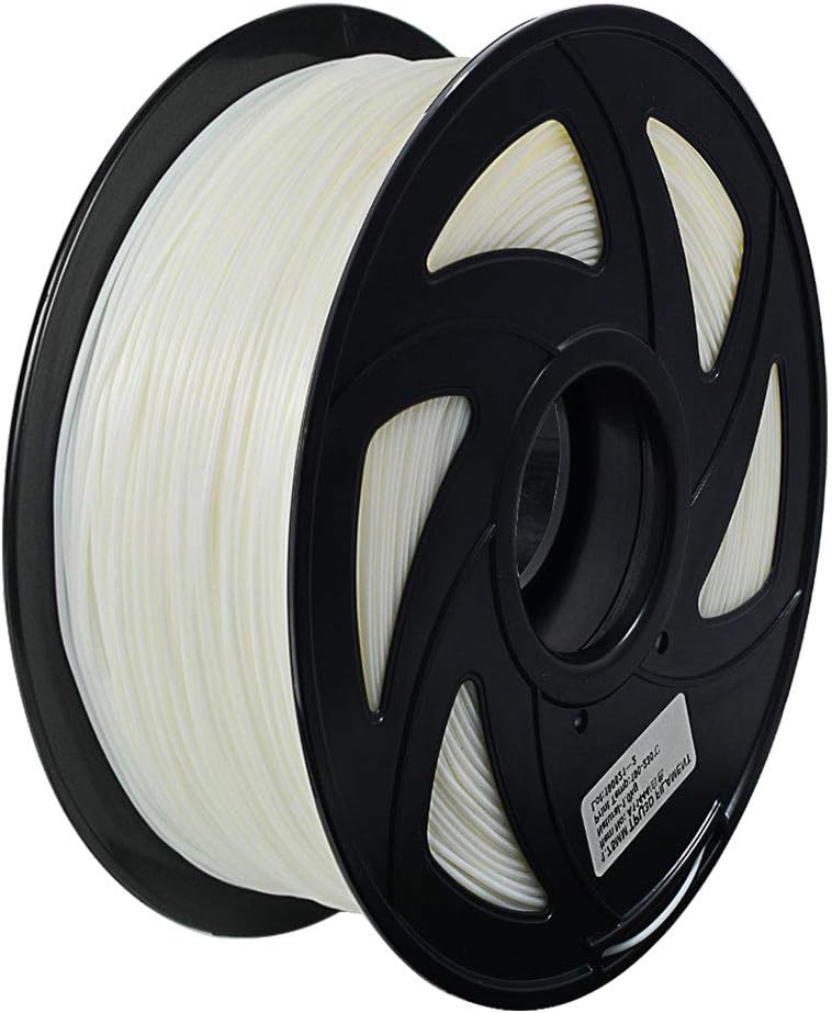 3D Flexible White TPU Filament 1.75 mm, 2.2 LBS (1KG) Material: TPU，Hardness 95A