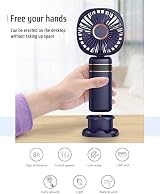 FAPPEN Mini Handheld Fan Rechargeable 5 Speed Folding Portable USB Fan Deep Blue view 2