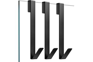 Shower Door Hooks 10 in, Shower Hooks for Towels, Heavy Duty Drilling-Free Extended Towel Hooks for Bathroom Frameless Glass 