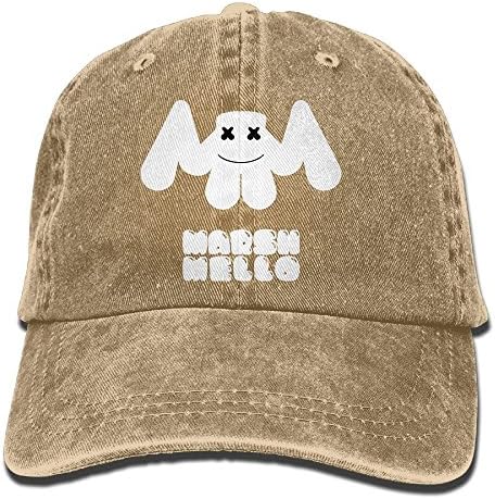 Marshmello Bounce Adult Cotton Washed Denim Travel Cap Adjustable Natural
