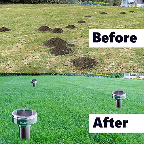 Gopher Repellent Ultrasonic Solar Powered Mole Repellent Stakes