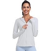 Cighay Women's UPF 50+ Sun Protection Hoodie Lightweight Athletic Jacket Full Zip Long Sleeve with Pockets Hiking Outdoor