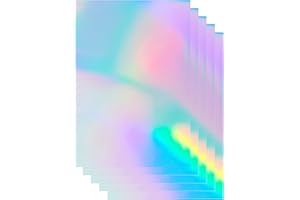 BLEIDRUCK 20 Sheets Holographic Sticker Paper 8.5x11 inch Printable Waterproof Stickers Rainbow Vinyl Sticker Sheets for Inkjet or Laser Printer