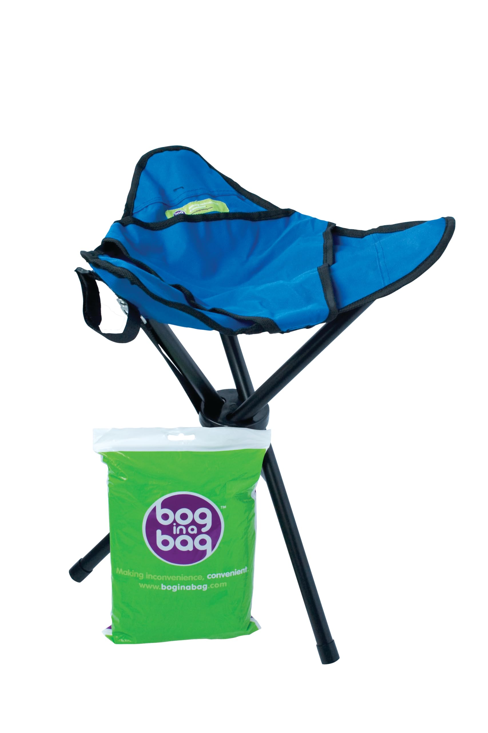 Boginabag Foldable Portable Folding Toilet/Loo suitable for Festivals, Camping, Fishing, Hiking & Treking - Bog in a Bag (STOOL + 1 PACK OF BAGS)