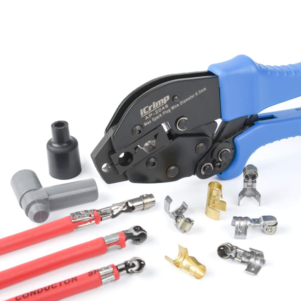 iCrimp Ratcheting Spark Plug Connector Crimper for Ignition Cable and Spark Plug Wires Maximum Diameter 8.5mm: Industrial & Scientific