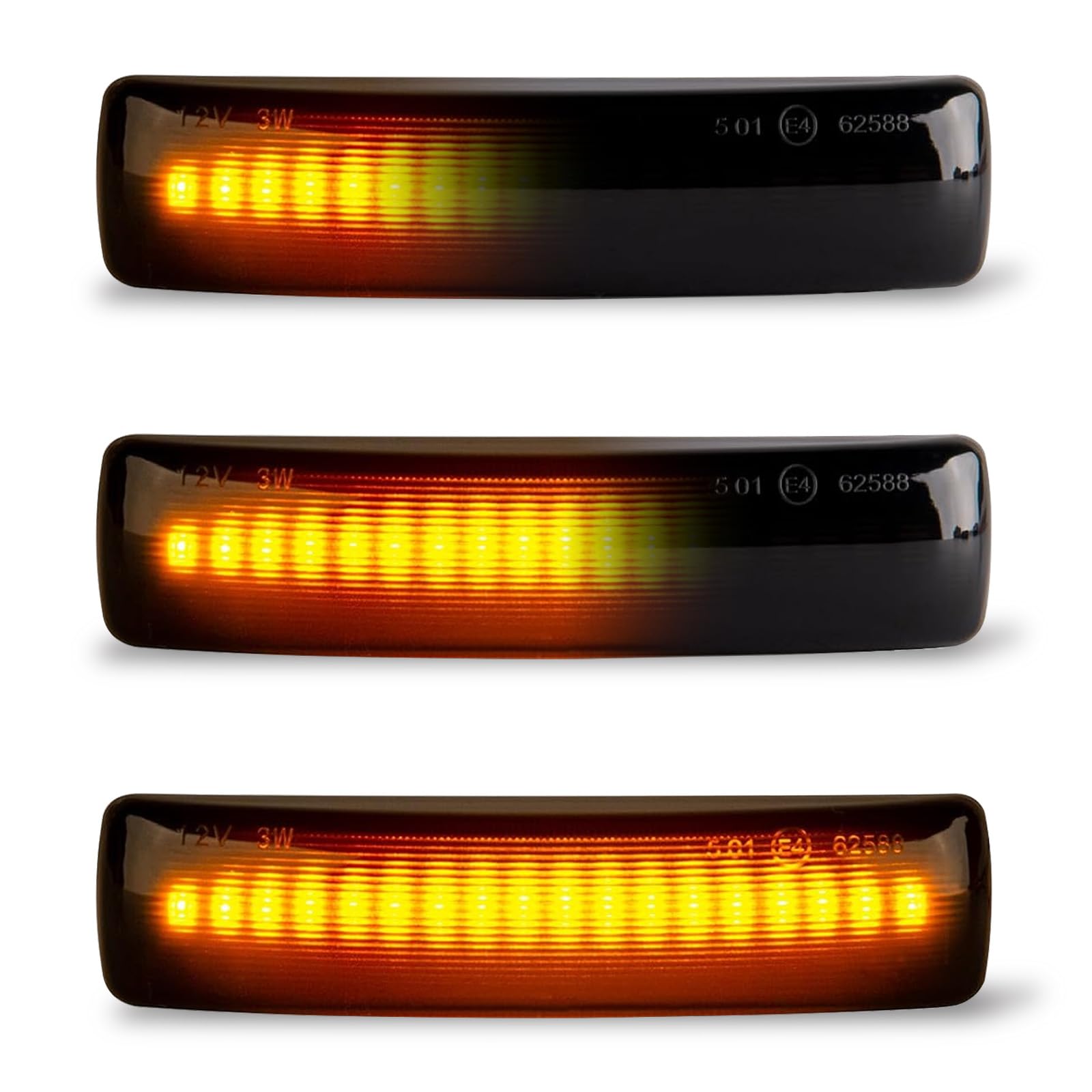OZ-LAMPE LED Dynamic Side Indicator for R-ange R-over Sport discovery 3 4 Freelander 2, Turn Signal Light 18 SMD Amber, CAN-bus Error Side Repeaters Marker Free Smoked, 2PCS