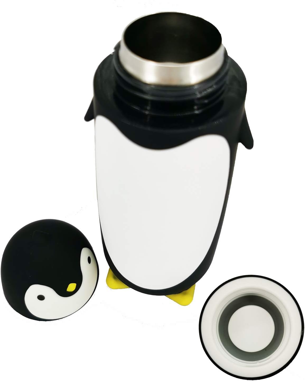 SZWGMY Penguin Stainless Steel Water Bottle Tea Coffee Travel Mug Insulation for Hot & Cold, vacuum flask cup (Black): Kitchen & Dining