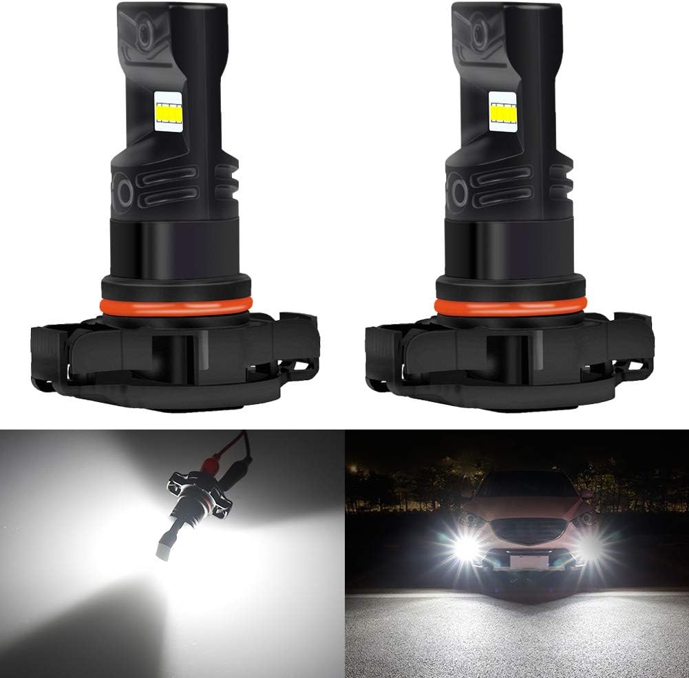 KATUR PSX24W Led Fog Light Bulb Extremely Bright 1600 Lumens Max 80W High Power CSP Chips 6500K Xenon White Replace for Fog Light or Daytime Running Light DRL - 3 Year Warranty