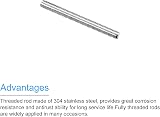 sourcing map M5 x 50mm Fully Threaded Rod 0.8mm Pitch 304 Stainless Steel 15 view 4