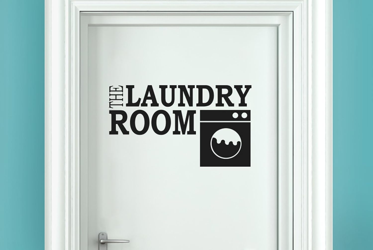 the laundry room door room stickers art decals Black (Height 23cm x