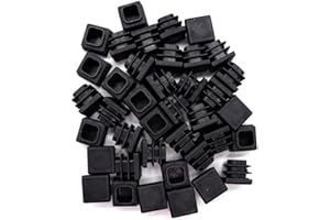 Square Tubing Plug Cap, 5/8 Inch Riccioofy 30Pcs Tubing End Cap Plastic Plugs Chair Glide Insert Finishing Plug Black