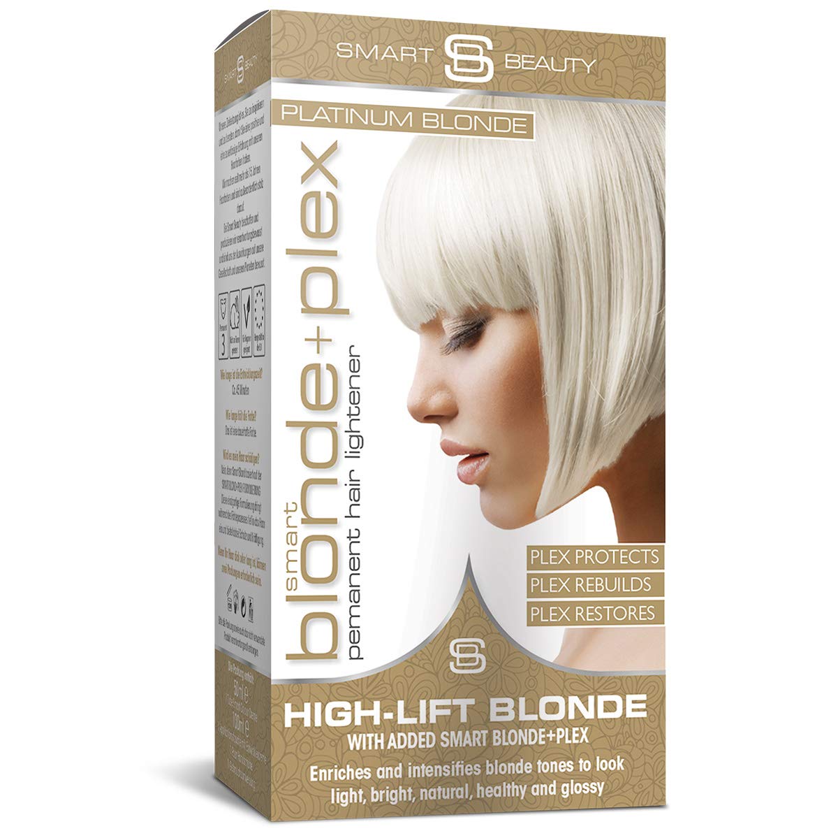 Platinum Blonde Hair Dye with added Plex Hair Care Conditioner, Permanent Hair Colour with Natural Platinum Hair Toner for Blonde Hair, Vegan Hair Dye, Cruelty-Free - Smart Beauty Hair Colour