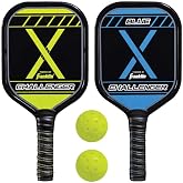 Franklin Sports 2 Player Pickleball Paddle + Ball Starter Set - Includes (2) Aluminum Paddles and (2) X-40 Balls - USA Pickleball (USAP) Approved