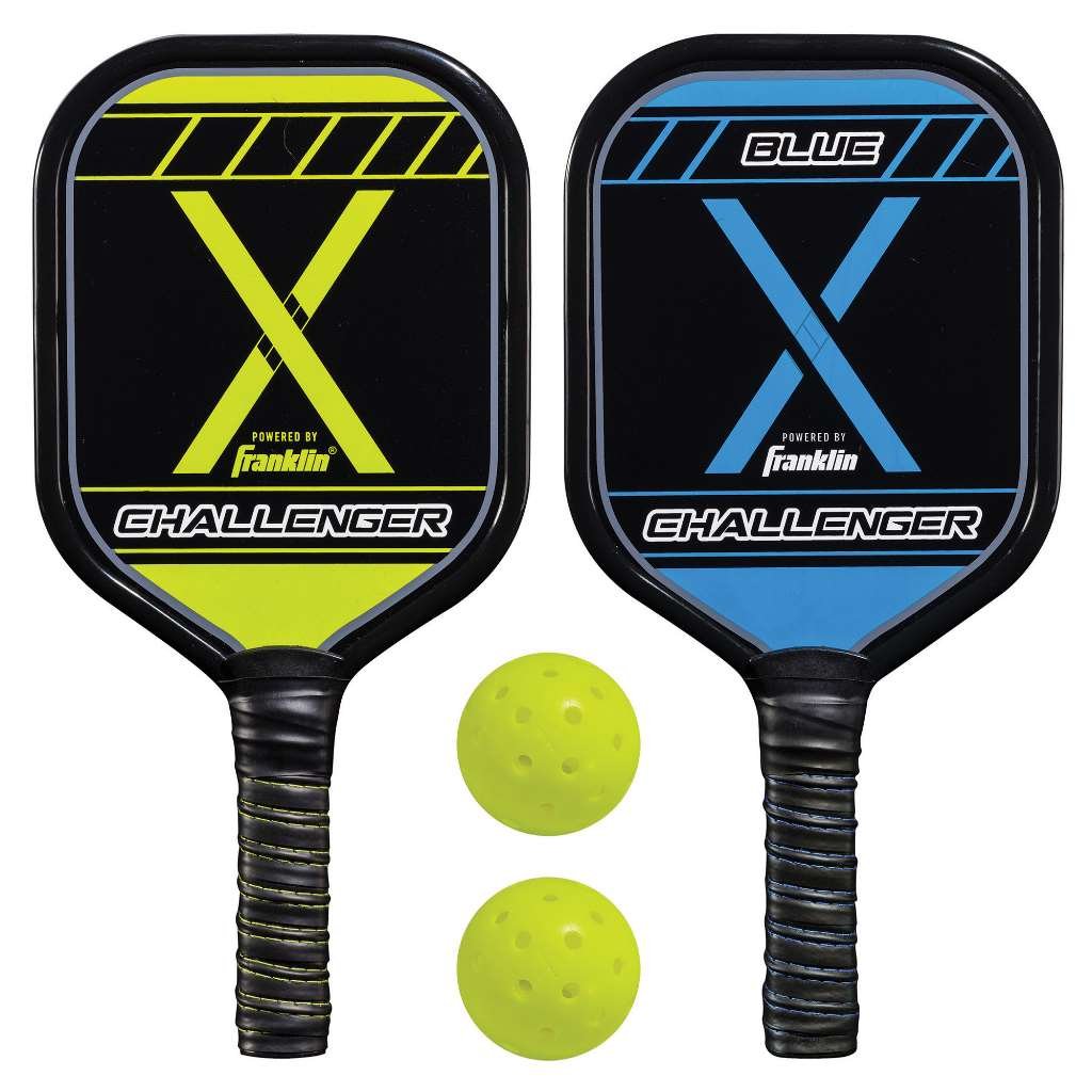 Franklin Sports 2 Player Pickleball Paddle + Ball Starter Set - Includes (2) Aluminum Paddles and (2) X-40 Balls - USA Pickleball (USAP) Approved