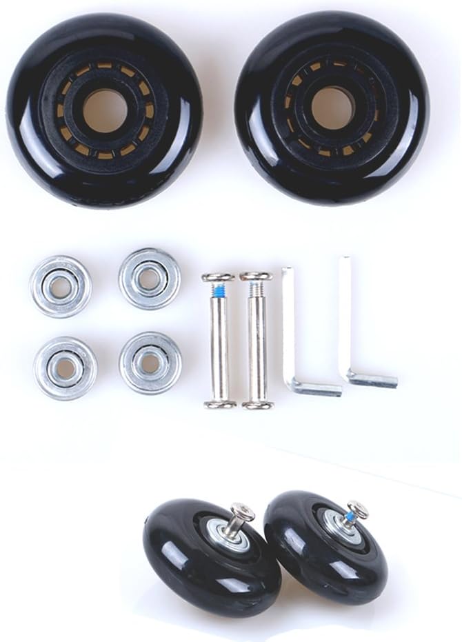 Grow0606 Black Luggage Suitcase/Inline Outdoor Skate Replacement Wheels with ABEC 608zz Bearings (35X17MM)