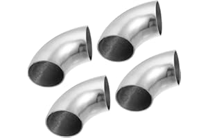 Partuto 4pcs OD 2 Inch 90 Degree Mandrel Bend Elbow SS304 Stainless Steel Bend Tube Exhaust Elbow Pipe for Car Modified Exhau
