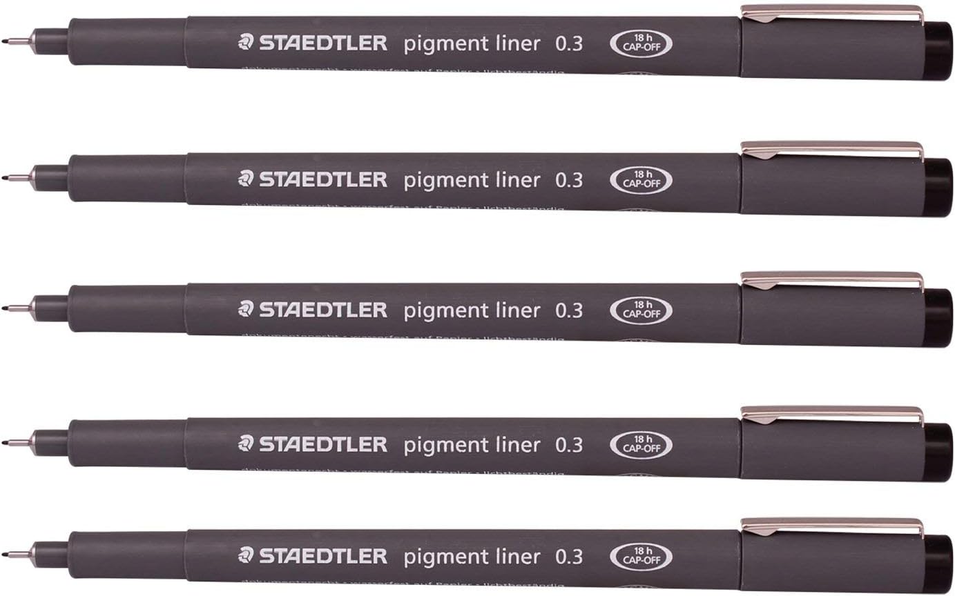 Staedtler 0.3mm Delineador con Pigmento Fineliner Esbozo para Dibujo y