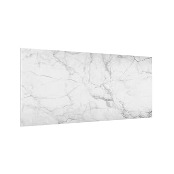 Bilderwelten Spritzschutz Glas - Küchenrückwand Marmoroptik Weiß - Quer 1:2, 40cm x 80cm