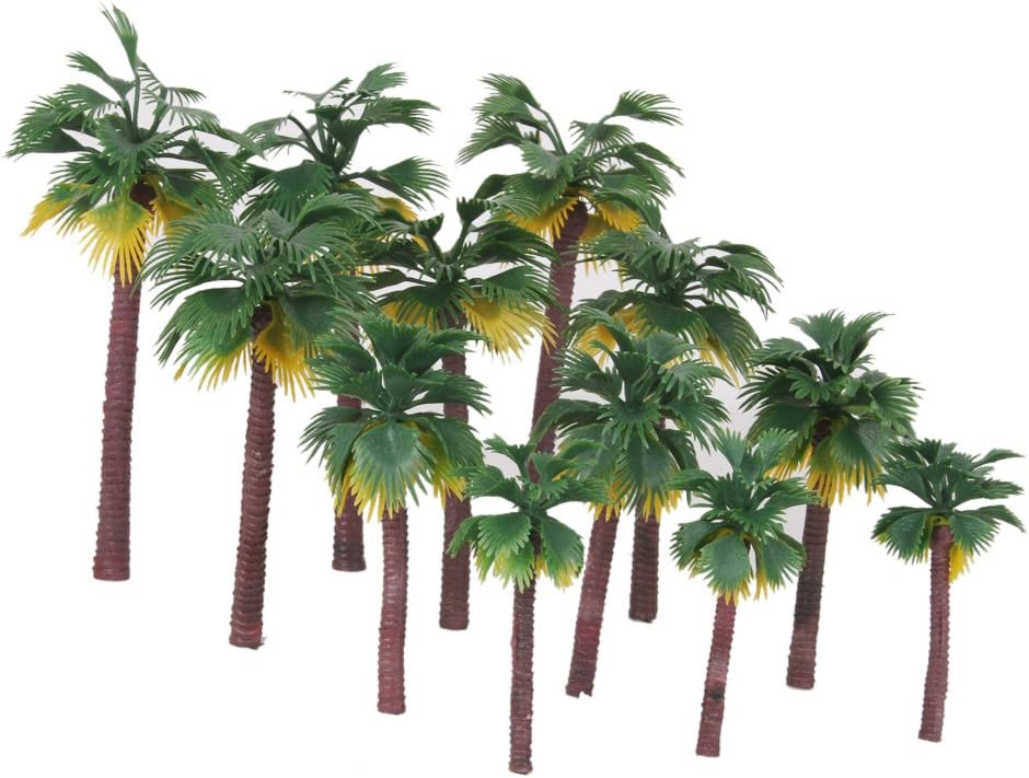 KRISMYA Miniature Plastic Palm Trees 