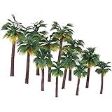 KRISMYA Miniature Plastic Palm Trees Fairy Garden Landscape Bonsai Decor (12 Palm Trees)
