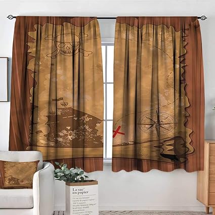 Amazon Com Sanring Island Map Boys Bedroom Backout Curtains