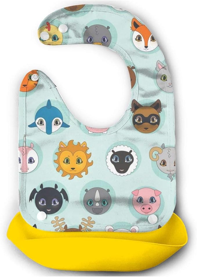 Amazon Co Jp 赤ちゃん動物ドット 食事用エプロン ベビー エプロン 赤ちゃん 立体ポケット 保育園 汚いにくい 洗いやすいと乾きやすい 防水 軽量 服 ファッション小物