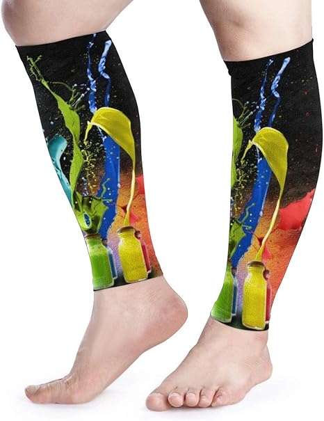 Amazon Co Jp 水彩絵の具のスプラッシュ ふくらはぎサポーターメンズ 下腿スリーブ Uv防止 吸汗 通気 弾力 スポーツ ランニング 登山 自転車 アウトドア用 落下防止 疲労対策 男女兼用 ホビー 通販