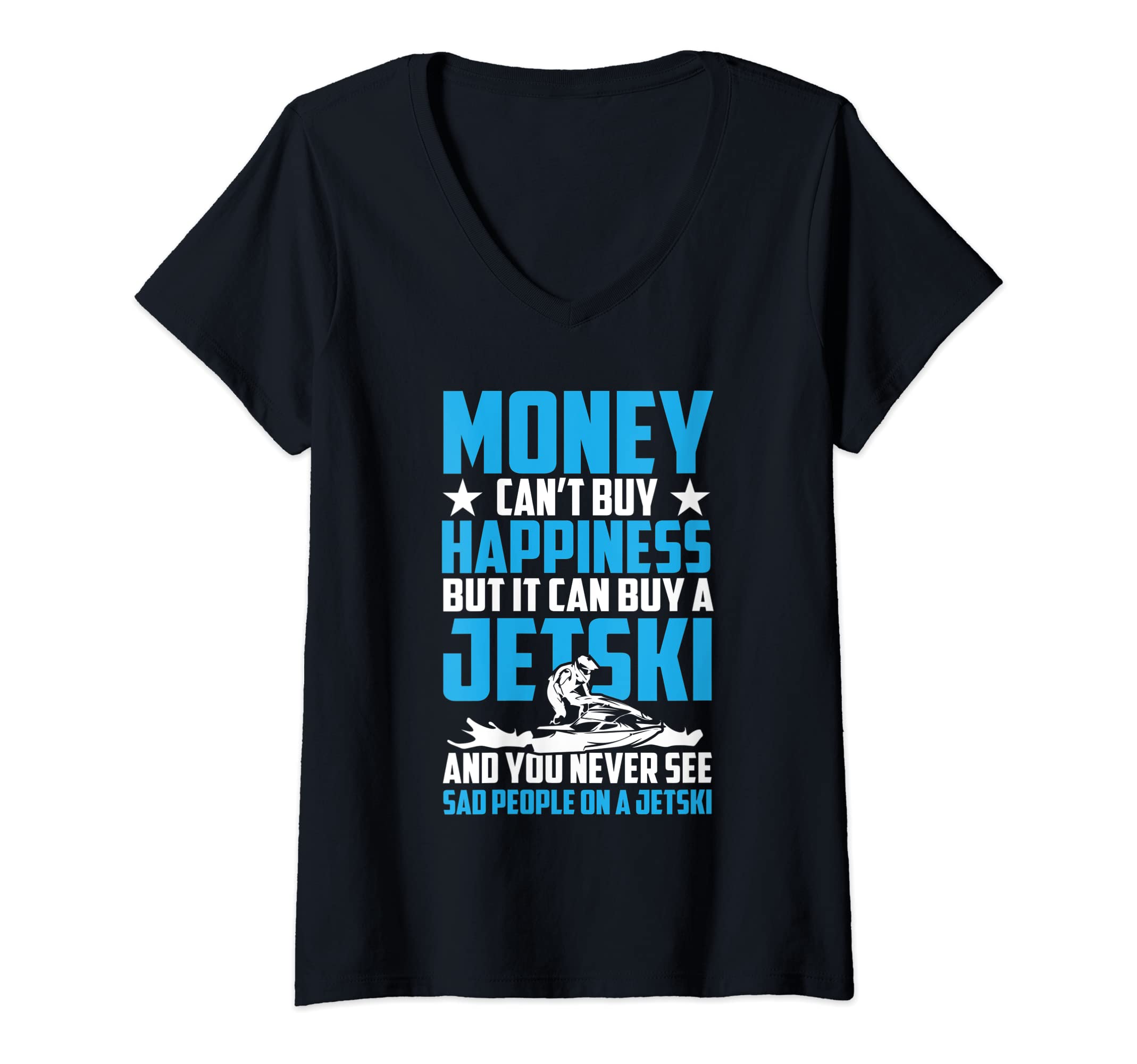 Womens Jet-Ski Water Sports I Jet Ski V-Neck T-Shirt
