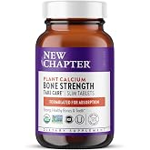New Chapter Bone Strength Take Care Supplement, 120 Slim Tablets | Clinically Studied Plant Calcium from Red Marine Algae for Bone and Heart Health, Vegan, Organic and Gluten Free