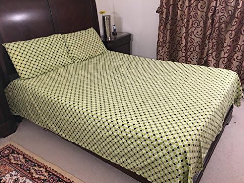 4 Pc , Durable Sheet Collection , 160 TC Luxury Printed Poly Cotton Percale Queen Sheet Set 14" Deep Pocket, (Moroccan Print)