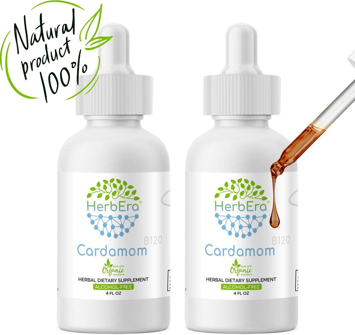 Cardamom B120 (2pcs) AlcoholFree Herbal Extract Tincture