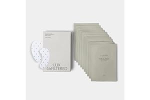 + Lux Unfiltered Cooling Under Eye Patches - Anti-Slip Caffeine Infused Korean Eye Mask - Reduces Puffiness, Brightens, & Hydrates Skin - Fragrance Free, Vegan, & Cruelty Free - 10 Count