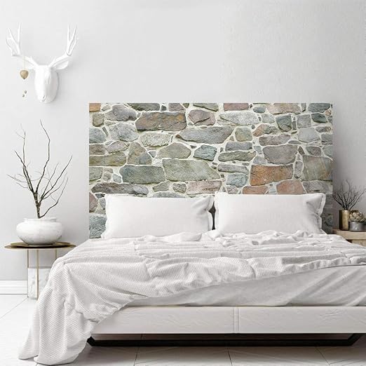 Amazon Com Amazing Wall 3d Stone Brick Pattern Headboard Sticker Bedroom Self Adhesive King Home Kitchen