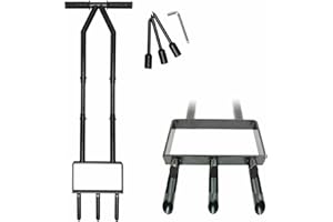 TMISEU Dual-Tube Adjustable Lawn Aerator, 2 Sets of Coring Heads Included, Stable & Ergonomic Lawn Core Aerator Tool for User