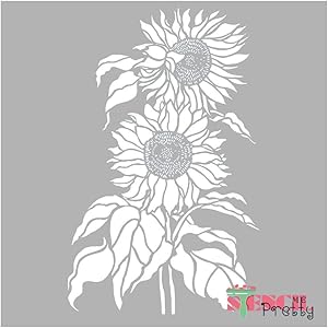 Sunflower Duo - DIY Craft Stencil Best Vinyl Large Stencils for Painting on Wood, Canvas, Wall, etc.-XS (7.5
