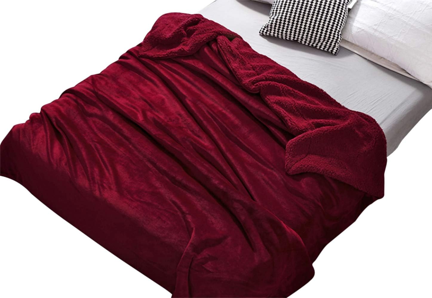 Omela Wine Red Blanket Fleece Fluffy Sherpa Throw Blanket Warm Winter Blanket Throws For Sofas Thermal Blankets And Bedspread Single 100x160 Amazon Co Uk Kitchen Home