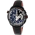 TAG Heuer Men's CAV5185.FC6237 Grand Carrera Leather Strap Chronograph Black Dial Watch