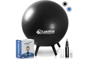 Balance Ball Chairs for Kids: LakiKid Flexible Seating Classroom Furniture- Stability Ball Chairs with Legs, Exercise Ball Chair, Yoga Ball Chair, Ideal Alternative Seating for Students (18"/45 CM)