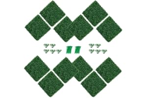 Aivermeil 12 PCS 20"x20" Boxwood Backdrop Grass Wall Privacy Screen with Zip Ties Artificial Boxwood Grass Panels Hedge Wall Perfect for Multiple Indoor and Outdoor Decor Garden Yard