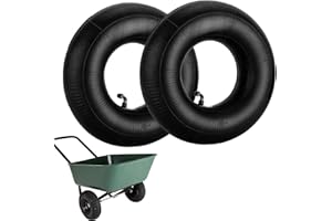 4.10/3.50-4 Inner Tube 2 Pack Heavy Duty Replacement Inner Tubes with TR-87 Bent Valve Stem for Wheelbarrows Mowers Hand Truc