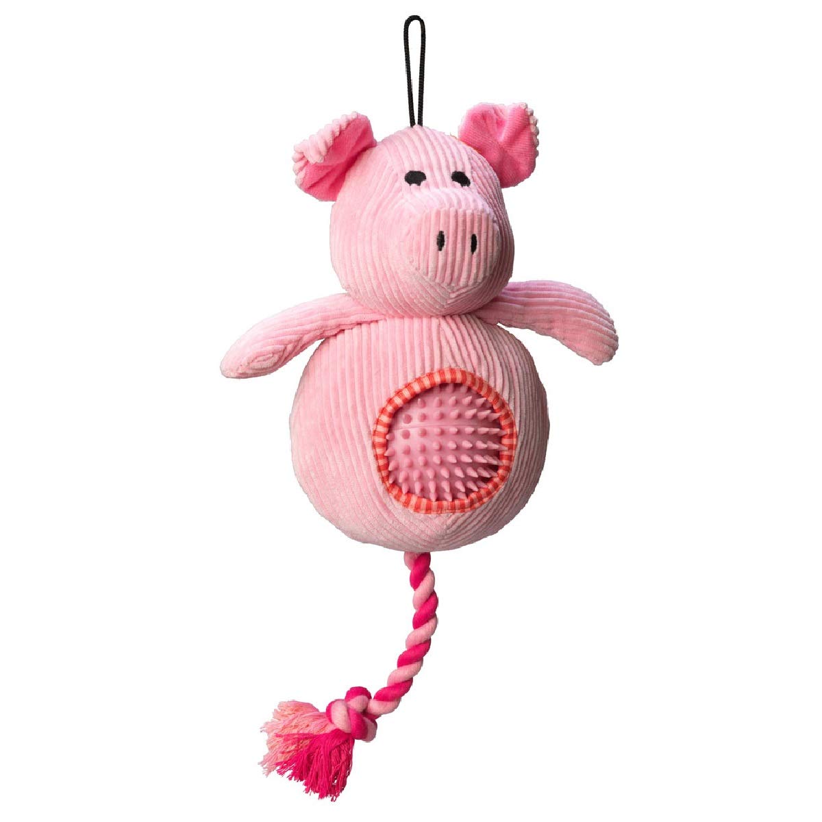 House of Paws Pig Cord Dog Toy with Spiky Ball
