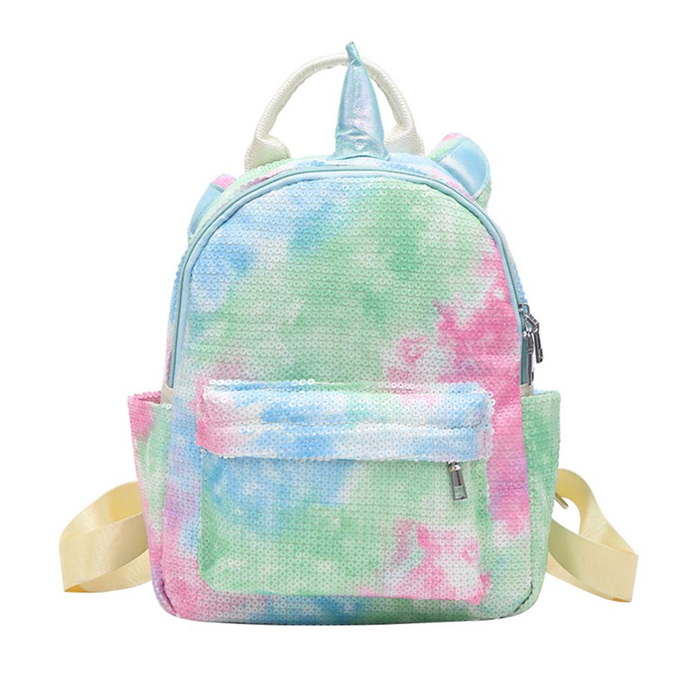 Sequins Unicorn Backpack Fashion Girl's School Bookbag Backpack Travel Shoulder Storage Daypack - Blue