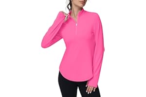 GGOV Women's Golf Polo Long Sleeve Workout Tops V Neck UPF 50+ Sun Protection Quick Dry Lightweight Active Tennis Shirts