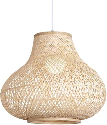 TXOZ Retro bambú japonés lámpara pendiente de la linterna, Estilo E27