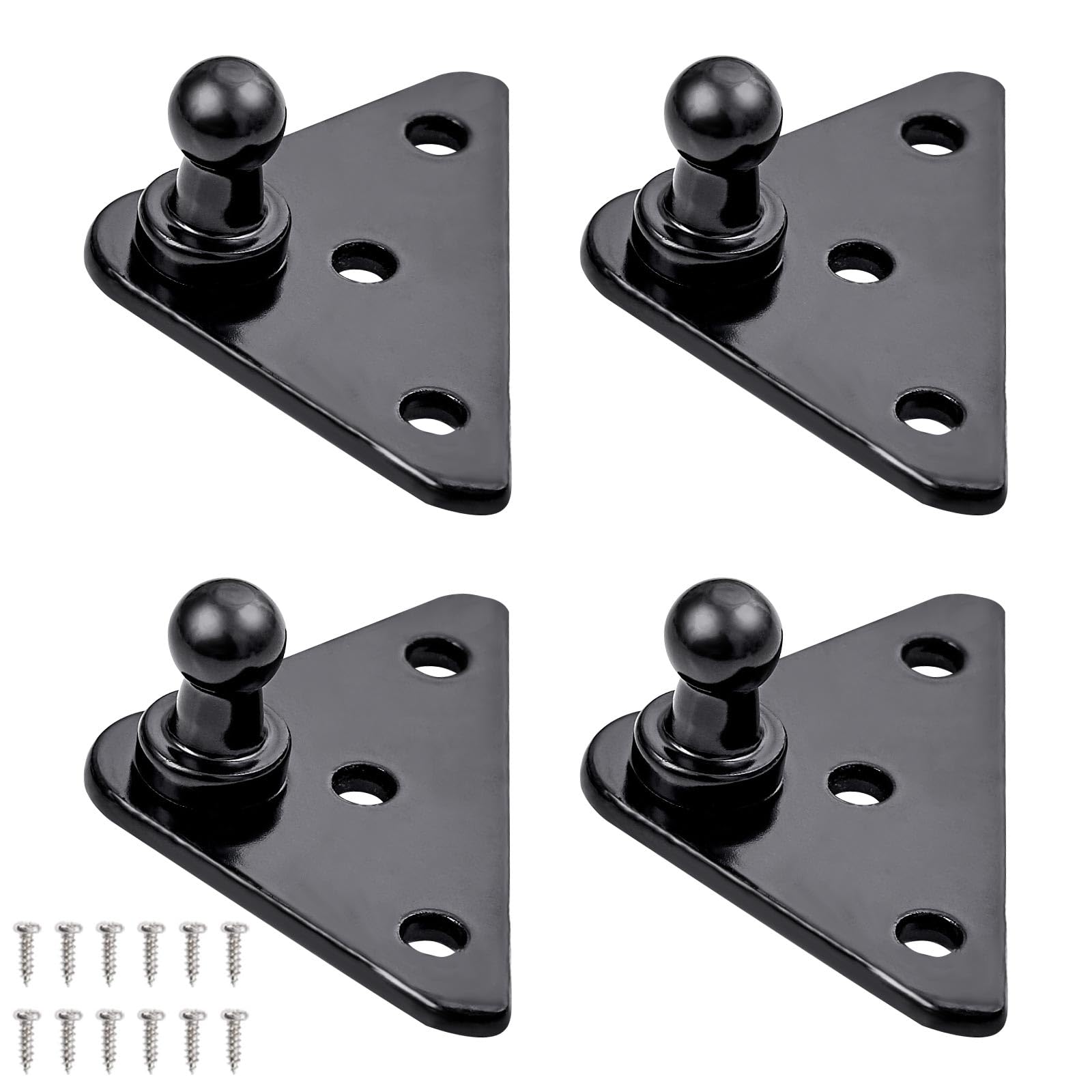Photo 1 of 10 mm Mounting Bracket, Ball Stud Strut Mounting Kits for Gas Spring Gas Strut Gas Shock Black 4 Flat-Type Mounts with 12 Screws by IAQWE